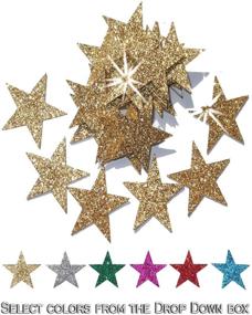 img 1 attached to ✨ Premium Gold Fabric Glitter Stars Iron-On Transfer - 2 Packs, 48 x 1 Inch (25mm)