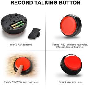 img 3 attached to 🎙️ Easy Button Record & Play: Neutral Voice Recording Button for Funny Office Gifts - Battery Powered Sound Buttons | 30 Seconds Talking Message
