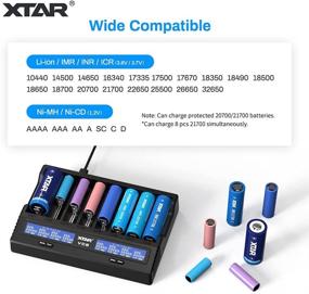 img 3 attached to 🔌 XTAR VC8 Умное скоростное зарядное устройство для батарей 18650 с USB C | Поддерживает Li-ion, IMR, Ni-MH, Ni-Cd AA, AAA, C, 21700, 26650, 14500 | В комплекте 18W адаптер