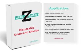 img 3 attached to 🌬️ ZeroSweat Underarm Sweat Pads: Stay Dry Naturally with Disposable Absorbent Pads (50 Pads)