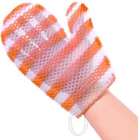 img 4 attached to 🍯 Honeycomb Bath Mitt: Orange TPU Shower Glove for Rapid Foaming Exfoliation, Quick Dry Cleansing, and Soft Mesh Scrubbing - 1 Pack