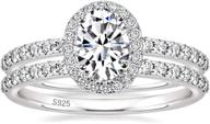 💍 elegant eamti 1.5ct sterling silver cz bridal ring sets - stunning oval cut cz engagement rings with wedding band for women (size 4-10) logo