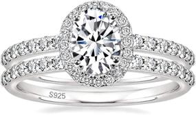 img 4 attached to 💍 Elegant EAMTI 1.5CT Sterling Silver CZ Bridal Ring Sets - Stunning Oval Cut CZ Engagement Rings with Wedding Band for Women (Size 4-10)