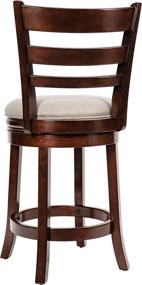 img 1 attached to Ball & Cast Swivel Counter Height Barstool: 🪑 24 Inch Seat, Cappuccino Finish - Set of 1