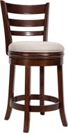 ball & cast swivel counter height barstool: 🪑 24 inch seat, cappuccino finish - set of 1 logo