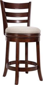 img 4 attached to Ball & Cast Swivel Counter Height Barstool: 🪑 24 Inch Seat, Cappuccino Finish - Set of 1