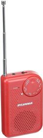 img 2 attached to 🎵 Red Built-In Speaker Portable Pocket AM/FM Radio