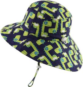 img 4 attached to 👶 Ultimate Protection: Baby Sun Hat Wide Brim with UPF 50+, Neck Flap, and Adjustable Chin-Strap for Adventure-loving 1-6T Kids