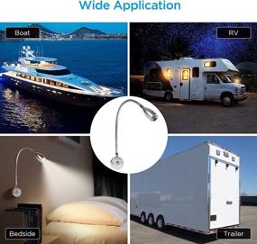 img 3 attached to ✨ ropelux DC 12V Reading Light - Dimmable RV Lights with USB Charging Port & Full Aluminum Construction - Ideal for Camper, Truck, Trailer, Van, Boat (Silver)