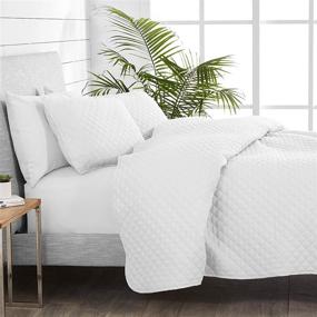 img 1 attached to 🛏️ Bare Home Premium 2 Piece Twin/Twin XL Coverlet Set - Diamond Stitched Lightweight Bedspread - Ultra-Soft All Season Bedding (White)