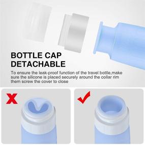 img 3 attached to 🧳 TSA Approved Silicone Travel Bottles, TCJJ 3oz Leakproof Squeeze Travel Tube Cream Jars with Bag, Toiletry Bottle Set for Cosmetic Shampoo Conditioner Lotion Liquids - BPA Free (9 Pcs)