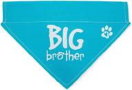 🐾 pavilion gift company 45613 pavilion's pets-blue paw print large dog slip on the collar bandanna-big brother: style and comfort for your furry best friend! logo