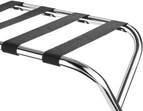 img 3 attached to 🧳 Convenient 2-Pack Folding Chrome Stainless Steel Luggage Rack Set - Amenities Depot