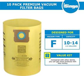 img 3 attached to iSingo 10 Pack Shop Vac Bags 9067200, 90672 Type I + Type F Replacement for 10-14 Gallon Shop Vacuums, Part # 90662 & 90672.