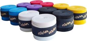 img 4 attached to Enhance Your Tennis Game with aWon Tennis Overgrip Set - 12 Pack, Assorted Color, Absorbent & Dry Feel Racket Grip Tape