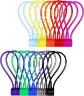 20 pack of reusable magnetic twist ties and silicone fridge magnets – strong magnet cable straps for organizing, bookmark clips, and cord wrap – ideal for home, office, school, or just for fun! (10 colors included) logo