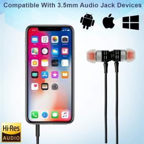 img 2 attached to 💎 DigiBobs Magnetic Wired Earbuds with Microphone - Enhanced Bass, Volume Control, Medical Grade Silica Gel