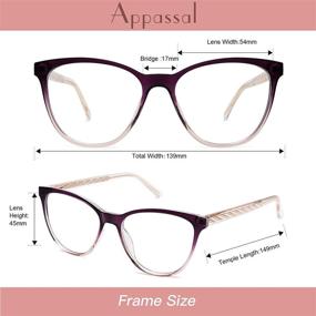 img 2 attached to 💻 Appassal TR90 Cateye Blue Light Blocking Reading Glasses: Stylish Computer Eyeglasses Reader for Women AP3003