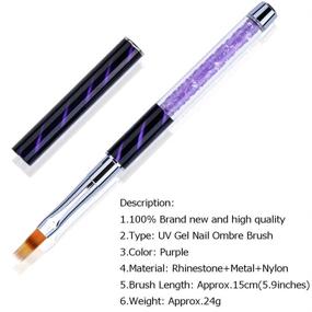 img 3 attached to 💅 Ycyan Professional UV Gel Nail Ombre Brush with Rhinestone Handle & Nylon Hair – Premium Nail Tool for Stunning Nail Art