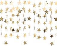 whaline reflective gold sparkling star bunting banner - 52 feet christmas party decorations, wedding birthday holiday décor logo