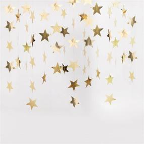 img 2 attached to Whaline Reflective Gold Sparkling Star Bunting Banner - 52 Feet Christmas Party Decorations, Wedding Birthday Holiday Décor
