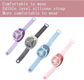 img 1 attached to Stay Cool Anywhere with the Handheld Folding Portable Wrist Fan: USB Charging, Ultra-Quiet & Adjustable Speed Electric Mini Watch Fan