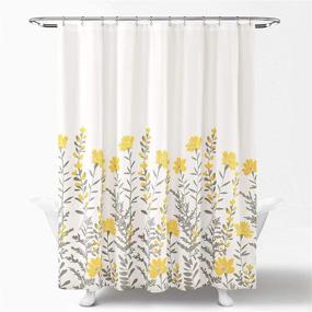 img 3 attached to Lush Decor Yellow and Gray Aprile Shower Curtain - 72x72 inches, Stylish Bathroom Décor