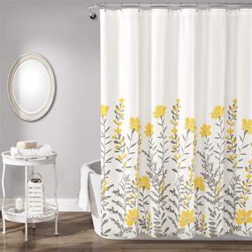 img 4 attached to Lush Decor Yellow and Gray Aprile Shower Curtain - 72x72 inches, Stylish Bathroom Décor