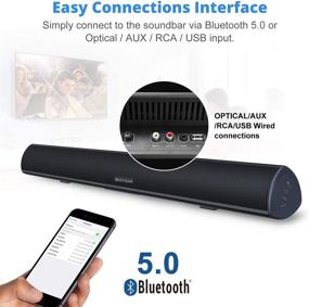 img 1 attached to 🔊 BESTISAN 80 Watt Soundbar for TV, Home Theater System Sound Bars (Bluetooth 5.0, 34 inch, DSP, Strong Bass, Wireless/Wired Connections, Adjustable Bass, Wall Mountable)