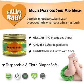 img 3 attached to 🌿 BALM! Baby Natural Diaper Rash Balm & All Purpose Skin Aid - 2oz./60mL Glass Jar, Made in USA