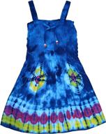 🌈 trendy and versatile global village tie-dye dress: comfy and chic with elastic bodice logo
