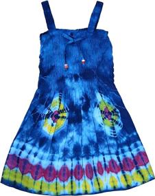 img 2 attached to 🌈 Trendy and Versatile Global Village Tie-Dye Dress: Comfy and Chic with Elastic Bodice