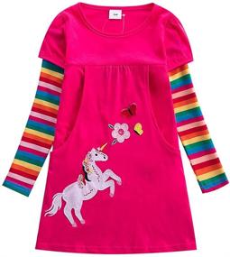 img 4 attached to 👗 JUXINSU LH5835 Fuchsia Toddler Dresses: Enhanced SEO-friendly Girls' Clothing