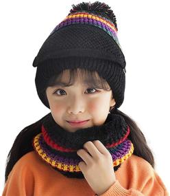 img 3 attached to ❄️ Stay Cozy and Stylish with our 3 in 1 Winter Knitted Beanie Hat Mouth Neck Warmer Set for Kids!