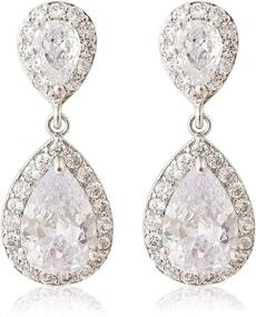 img 4 attached to Earrings Bridesmaids Zirconia Teardrop Anniversary Girls' Jewelry