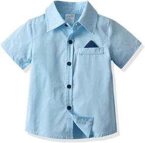 img 2 attached to Toddler White B Gentleman Outfit: Stylish Suspender Clothing Sets for Boys