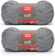 🧶 affordable bulk buy: red heart soft yarn (2-pack) in light grey heather – get more for less! logo