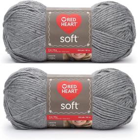 img 2 attached to 🧶 Affordable Bulk Buy: Red Heart Soft Yarn (2-pack) in Light Grey Heather – Get More for Less!