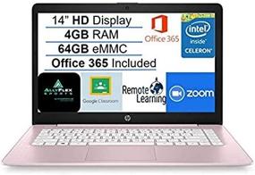 img 1 attached to 💻 Newest HP Stream 14" HD SVA Laptop: Intel Celeron, 4GB RAM, 64GB eMMC, Windows 10, Pink - AllyFlex MP!