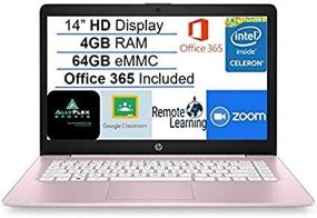 img 2 attached to 💻 Newest HP Stream 14" HD SVA Laptop: Intel Celeron, 4GB RAM, 64GB eMMC, Windows 10, Pink - AllyFlex MP!