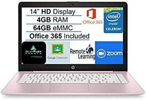 img 3 attached to 💻 Newest HP Stream 14" HD SVA Laptop: Intel Celeron, 4GB RAM, 64GB eMMC, Windows 10, Pink - AllyFlex MP!