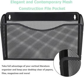 img 2 attached to 📂 Mesh Hanging File Organizer with 3 Pockets | Vertical Wall File Holder Rack by Easepres