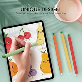 img 3 attached to 🥑 AhaStyle Cute Case Sleeve for Apple Pencil 2nd Generation, Silicone Soft Protective Cover Accessories Compatible with iPad Pro 11 12.9 inch - Avocado Green