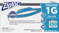 👜 sc johnson professional ziploc gallon freezer bags, double zipper, 250 count - ideal for food organization and storage logo