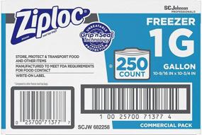 img 1 attached to 👜 SC Johnson Professional Ziploc Gallon Freezer Bags, Double Zipper, 250 Count - Ideal for Food Organization and Storage