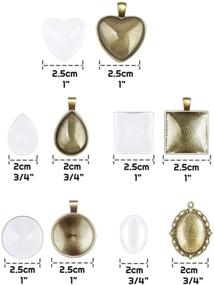 img 1 attached to 📿 Anezus 60Pcs Bezel Pendant Trays with Glass Cabochons for Pendants Making and Jewelry Making, 5 Styles - Pendant Trays Blanks for Enhanced SEO