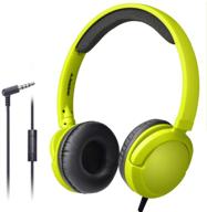 avantree superb sound wired on ear headphones with 🎧 microphone - 026 yellow green: ideal for adults, students, and kids! logo