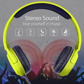 img 3 attached to Avantree Superb Sound Wired On Ear Headphones with 🎧 Microphone - 026 Yellow Green: Ideal for Adults, Students, and Kids!