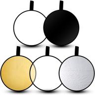 📸 emart 24” 5-in-1 portable photography studio multi photo disc collapsible light reflector - high-quality translucent, silver, gold, white, and black reflectors with convenient bag logo