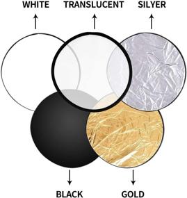 img 3 attached to 📸 Emart 24” 5-in-1 Portable Photography Studio Multi Photo Disc Collapsible Light Reflector - High-Quality Translucent, Silver, Gold, White, and Black Reflectors with Convenient Bag